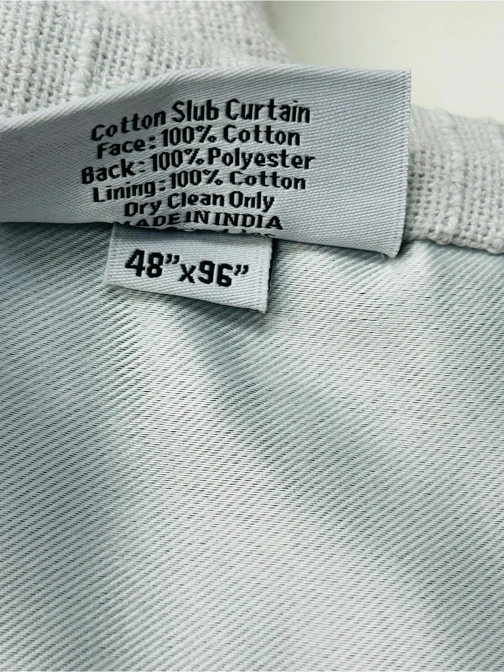 NWT QUINCE Set Of 2 48x96 Cotton Slub Room Darkening Curtains Cloud 9702